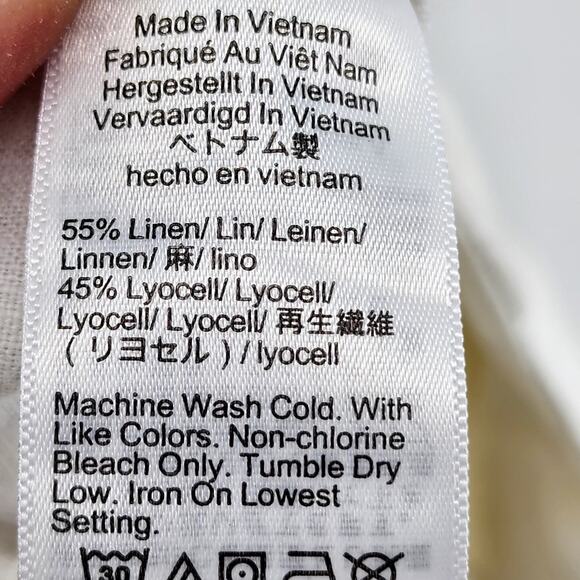 J. Crew Seaside White Cargo Linen-Lyocell Blend Women's Pants Size 6 - Picture 3 of 4